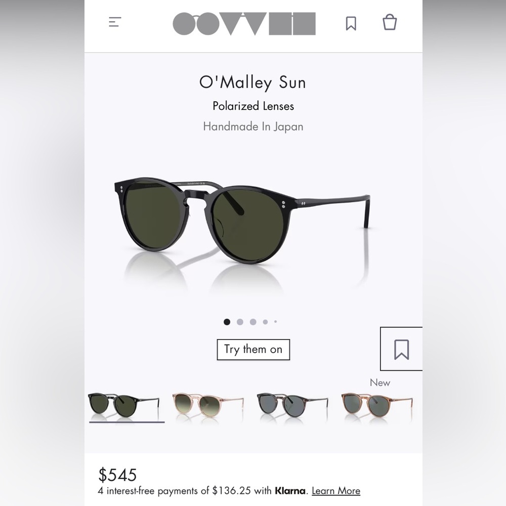 Oliver Peoples O’Malley sunglasses black and polarized lenses